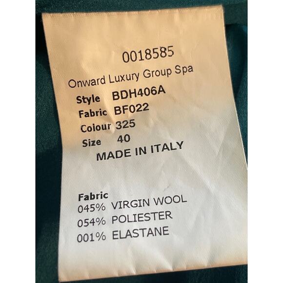 Antonio Berardi Teal Blue Green Square Neck Tailored Sheath Dress Size 4 - Picture 12 of 12